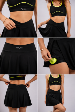 Jupe avec short intégré pour Padel & tennis | Women Simple Skirt I Black Ma boutique
